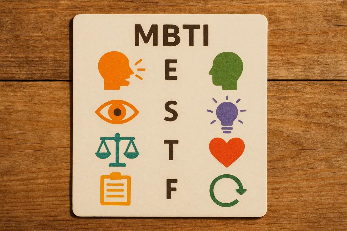 4 cặp yếu tố MBTI E/I, S/N, T/F, J/P giải thích chi tiết