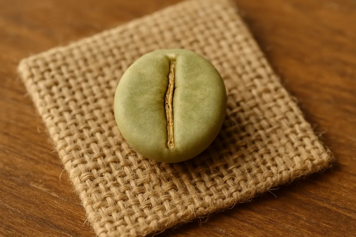 Hạt cà phê Robusta xanh hình tròn rãnh thẳng